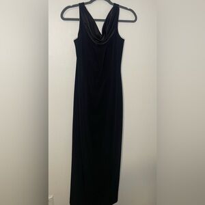 Tahari NWT Dark Navy Sheath Maxi Dress Sweetheart Neckline Formal/Evening 10